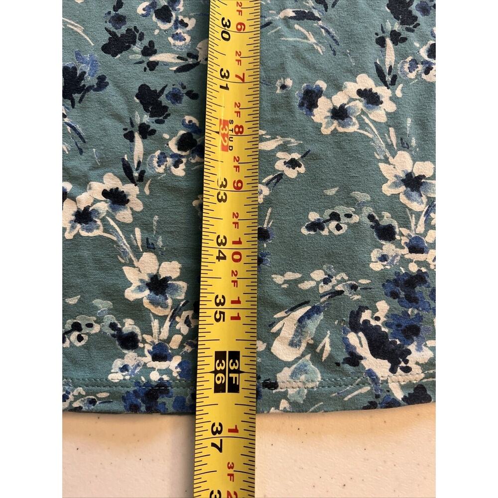 J. Jill Wearever Collection Dress Tank Dress Turquoise Floral Band V Neck Medium - Picture 4 of 9